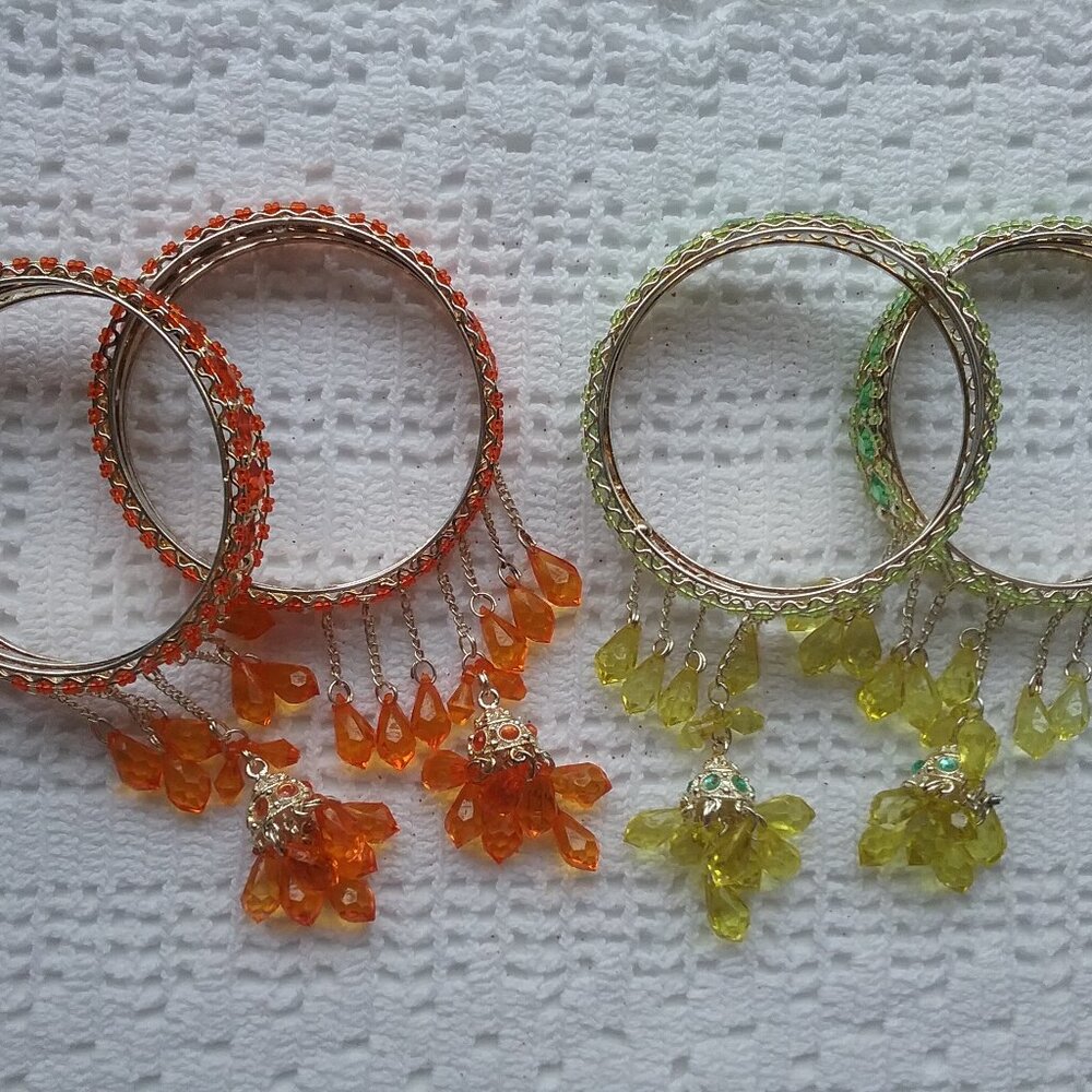 Set of 4 Jhumka Bangle Bracelets - Indian/Pakistani Style